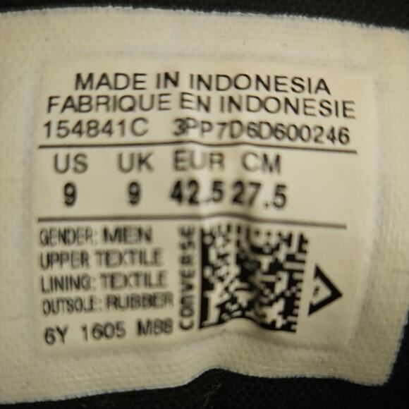 Converse All-Star Chuck Taylor High Top Sneaker Fabric Leather Gray Mens Size 9 - Picture 7 of 9